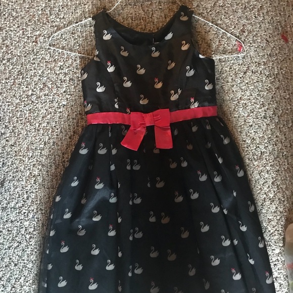 H&M Other - H & M Swan Printed Black/Pink Tulle Dress,size 7